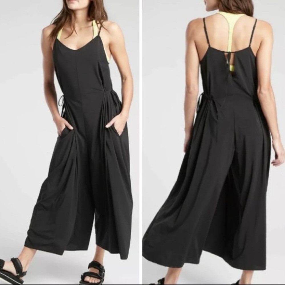 Athleta Black Wide-Leg Flowy Jumpsuit